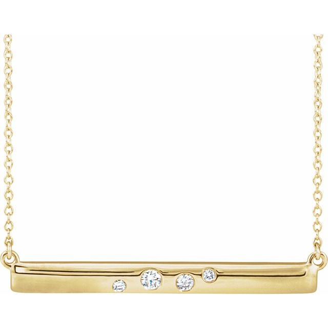 Scattered Diamond Bar Necklace