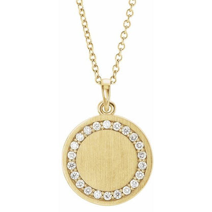 Diamond Custom Disc Necklace
