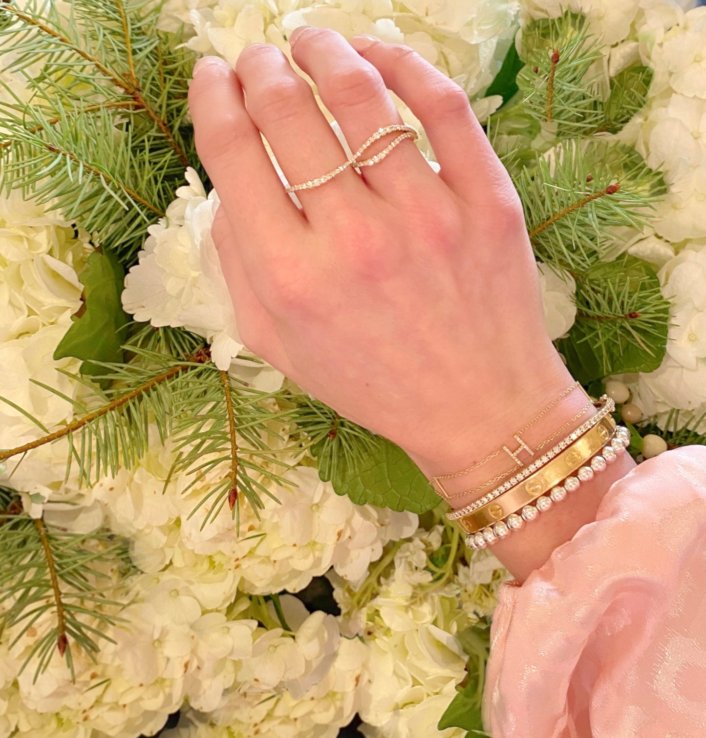 double finger wave ring