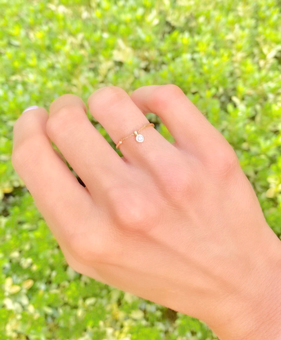 diamond drop chain ring