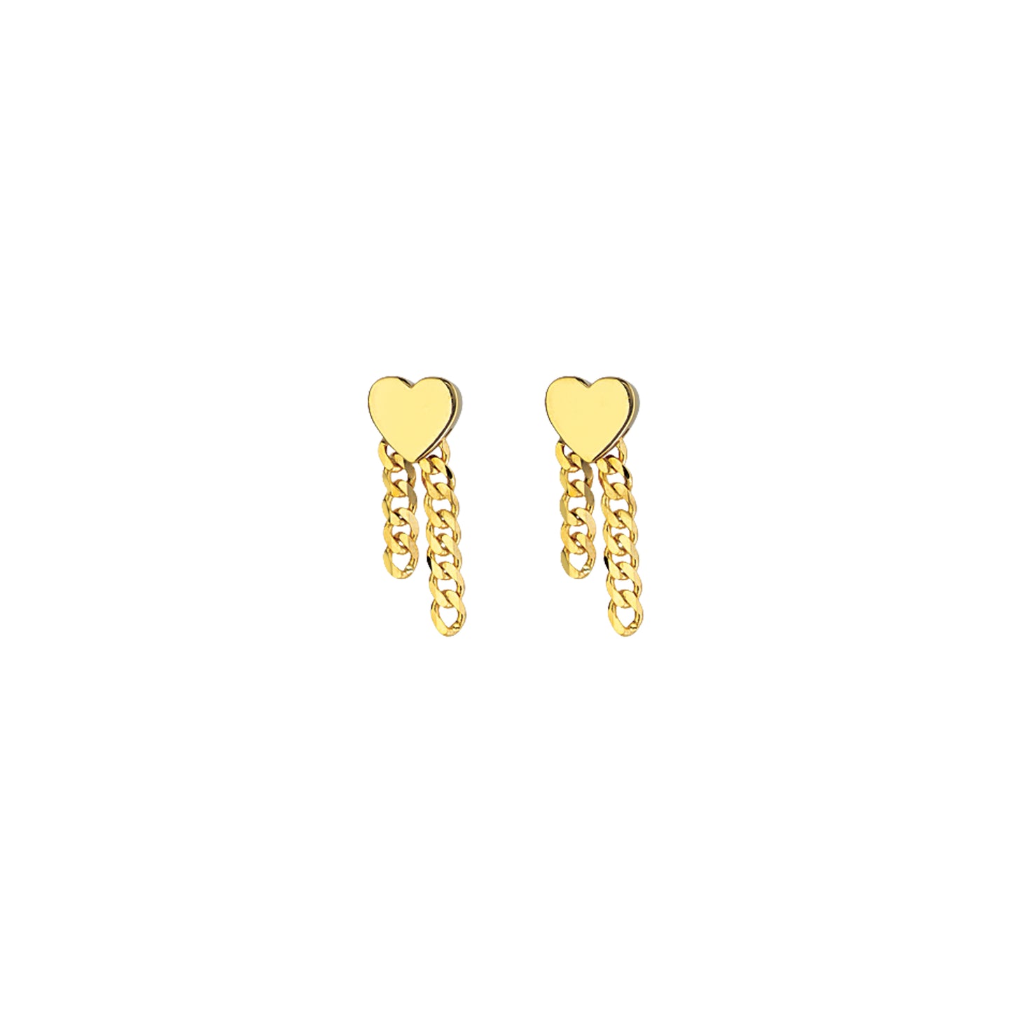 Chained Heart Drop Earrings