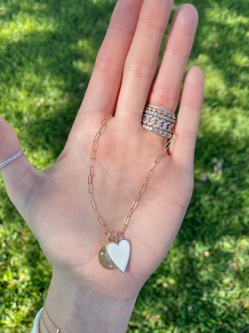 enamel heart charm