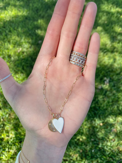 enamel heart charm