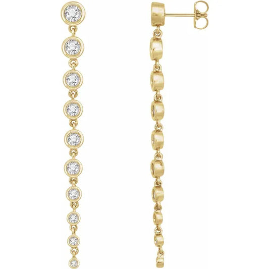 Graduating Diamond Bezel dangle earrings