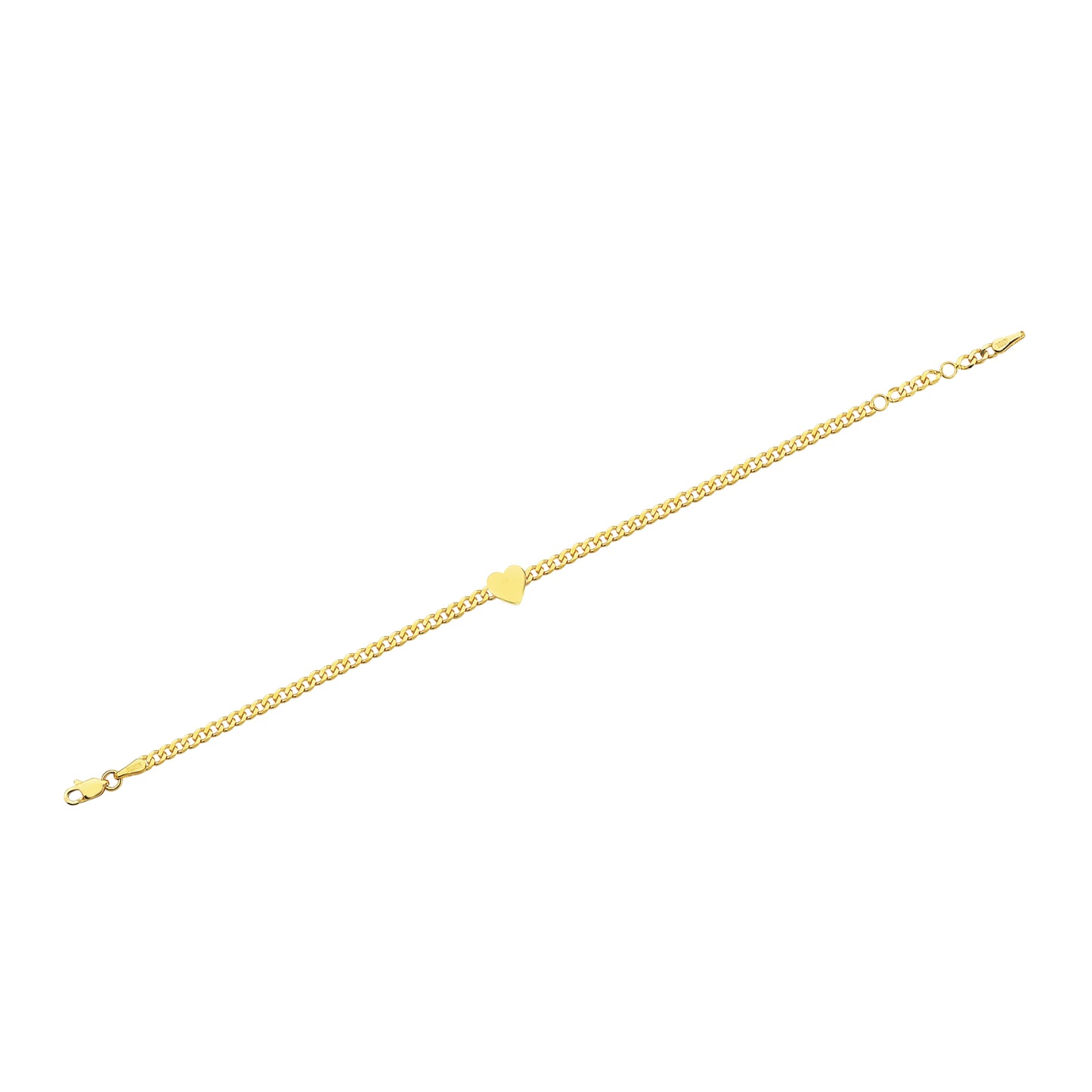 curb chain heart bracelet