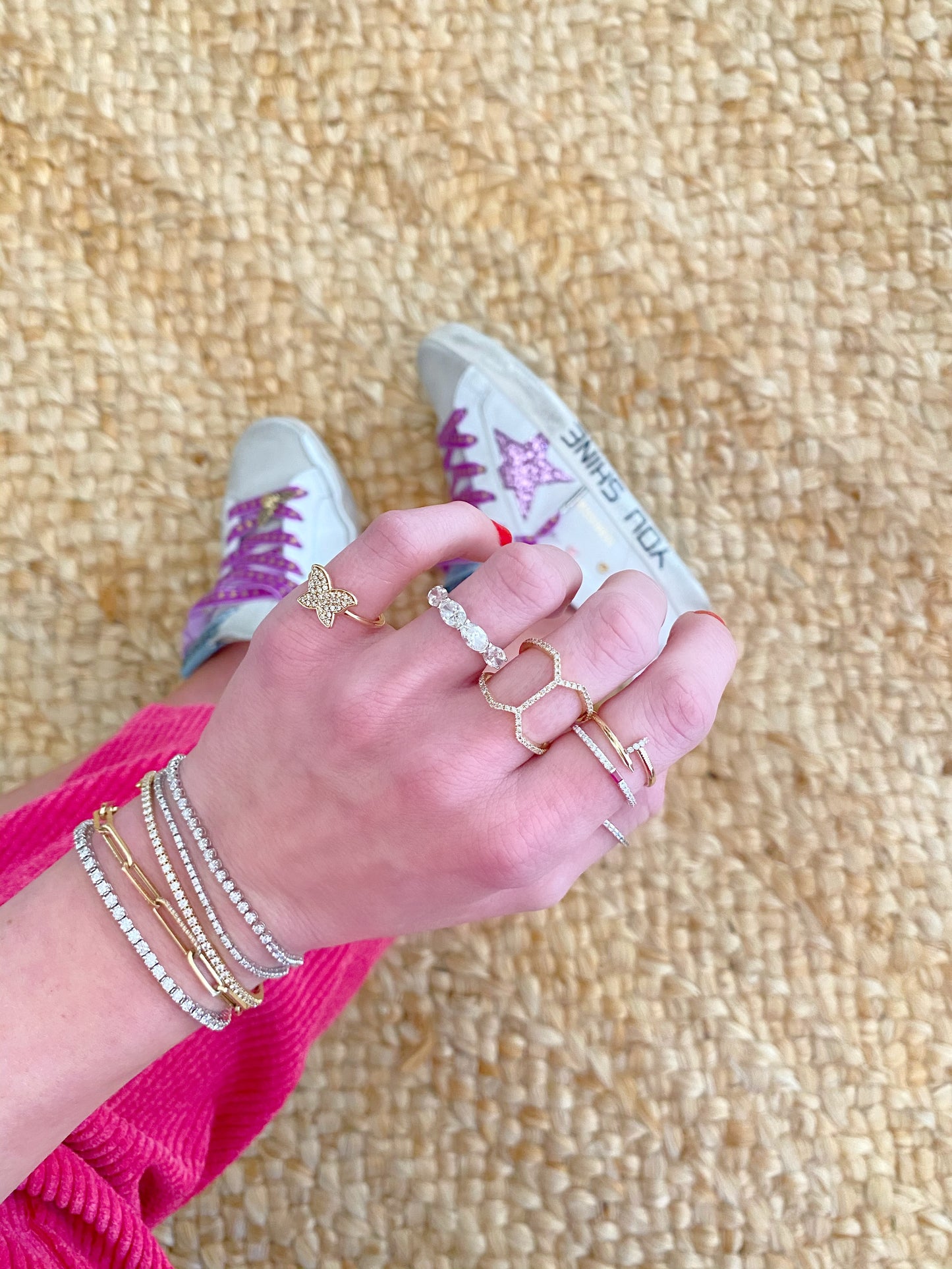 Diamond Hexagon Ring