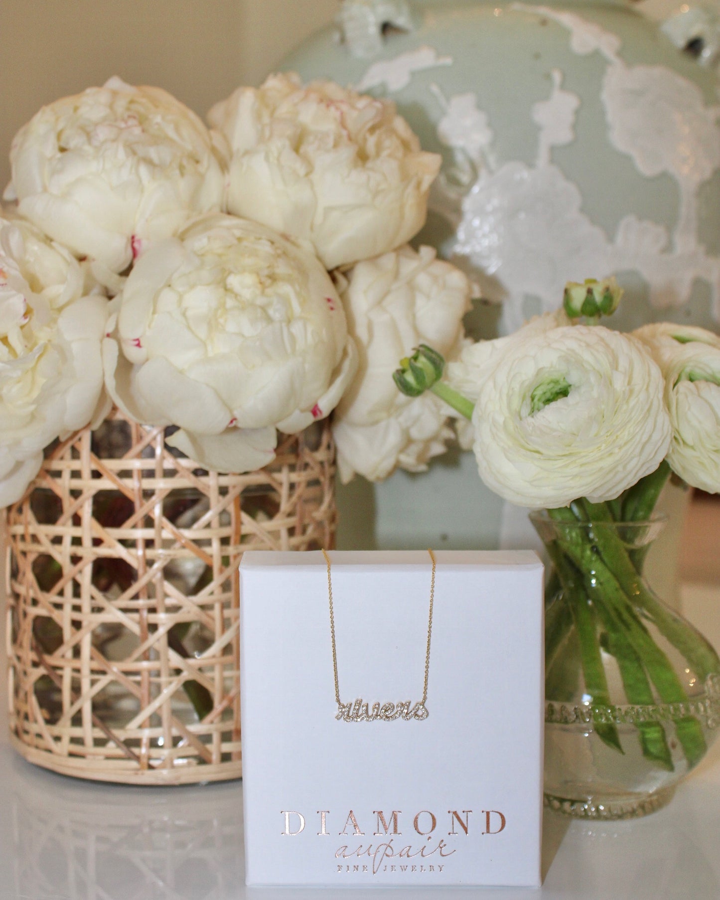 Say My Name Diamond Etched Pavé Necklace