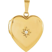 Floral Diamond Heart Locket
