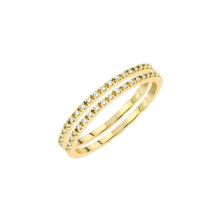 double row diamond pave pinky ring