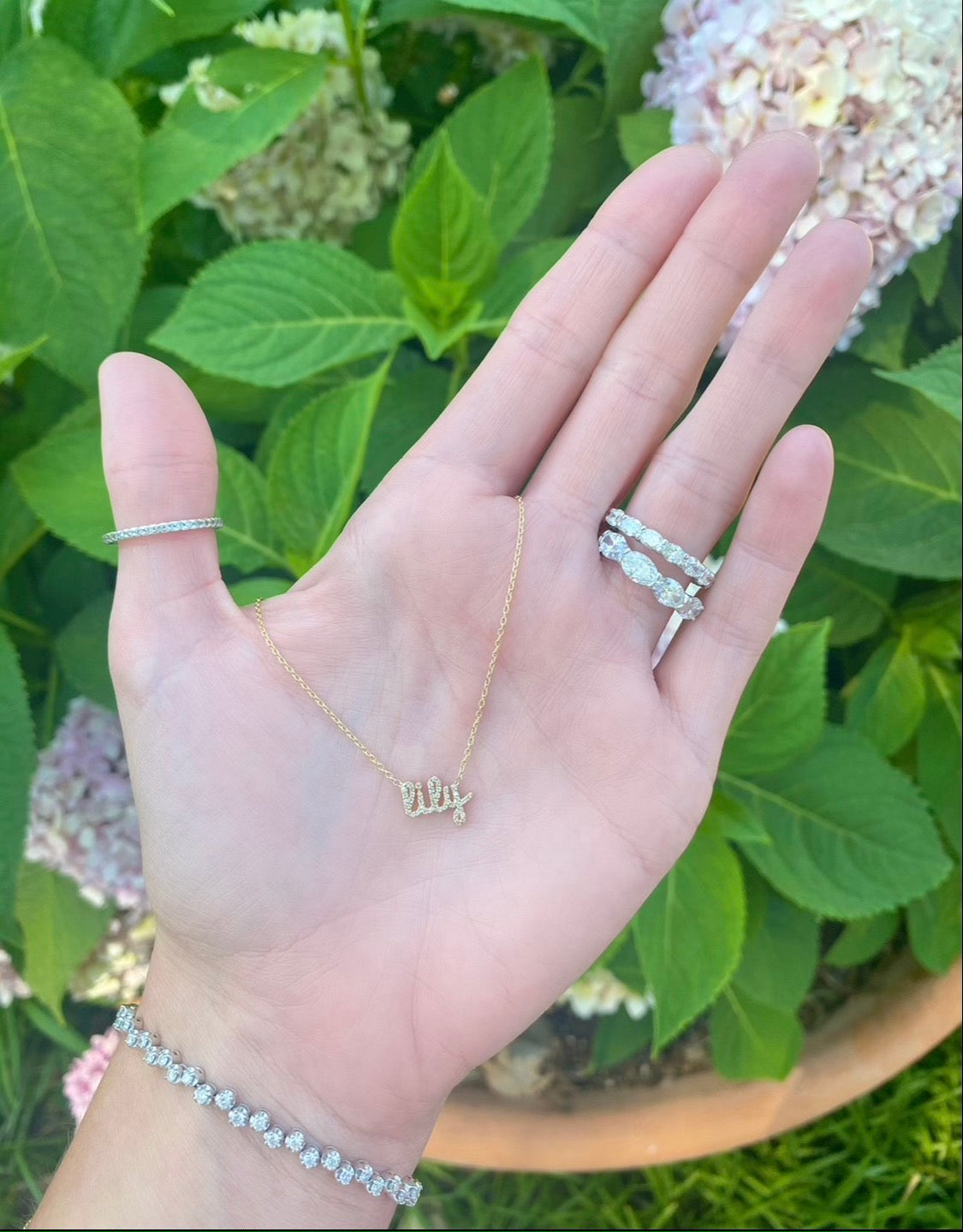 Say My Name Diamond Etched Pavé Necklace
