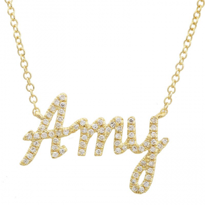 Say My Name Diamond Etched Pavé Necklace