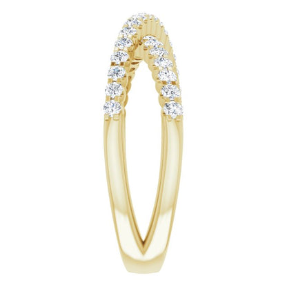 Scalloped Diamond Criss Cross Ring