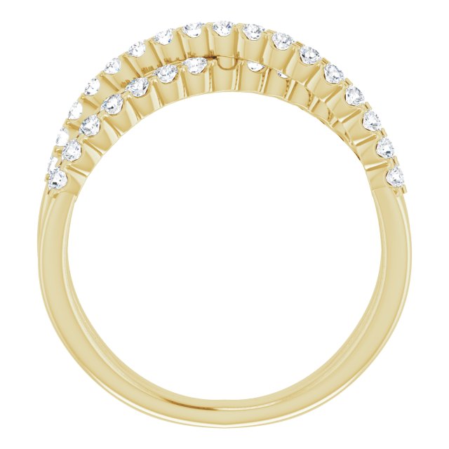 Scalloped Diamond Criss Cross Ring