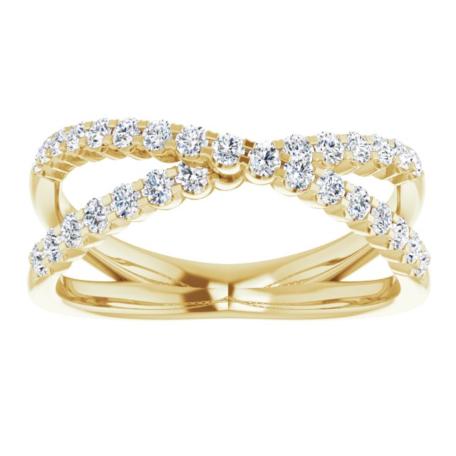 Scalloped Diamond Criss Cross Ring