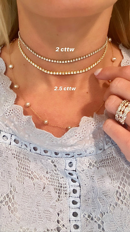 Adjustable diamond tennis choker
