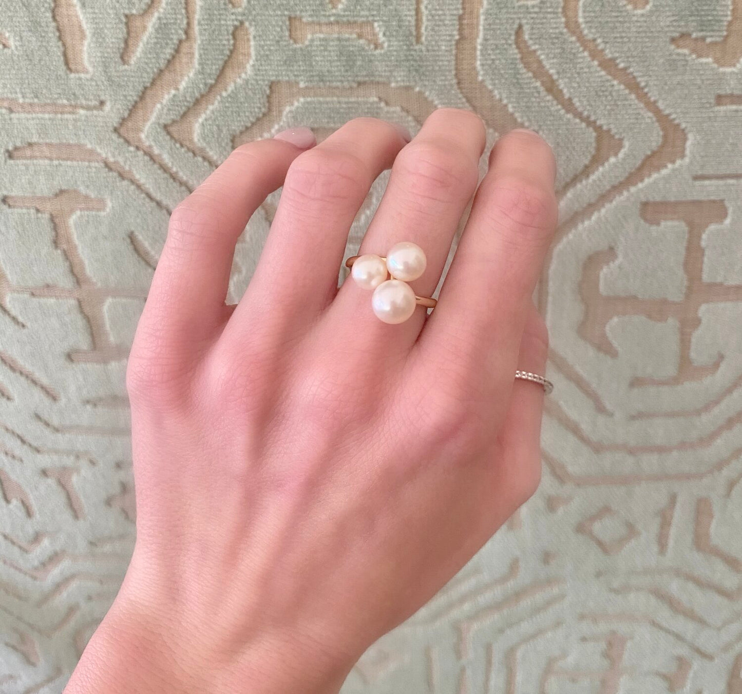 TRI PEARL STATEMENT RING