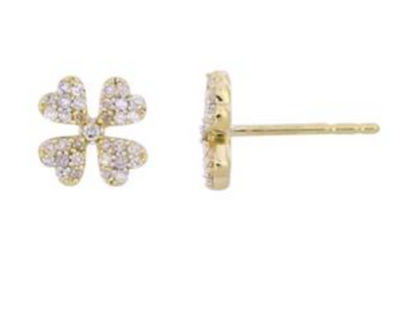 Diamond pave blossom studs