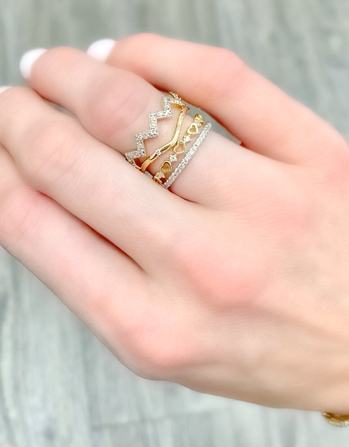 WAVE DIAMOND STACK RING